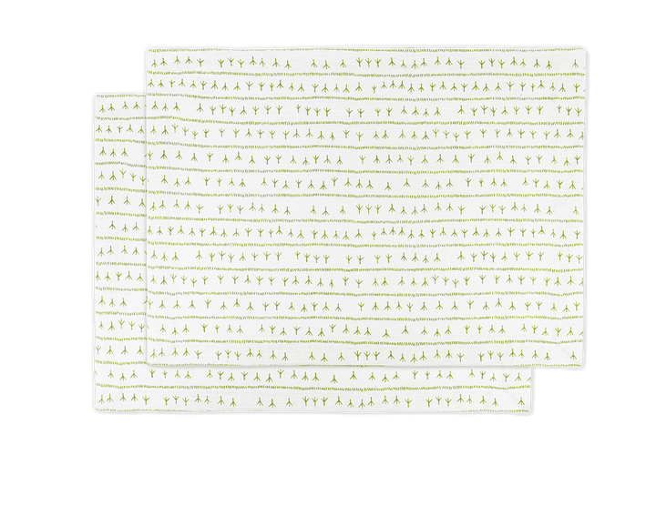 Set de table lin (par 2) encadré 35x50 - Motif ARRASTA PÉ couleur VERT Sets de table Sabia Brasilian Design