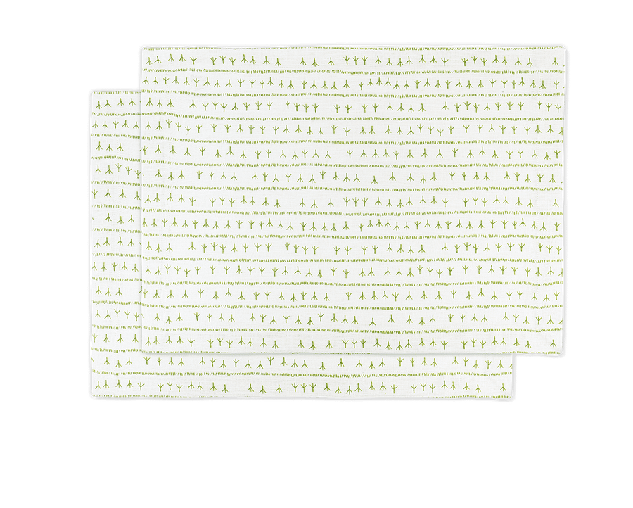 Set de table lin (par 2) encadré 35x50 - Motif ARRASTA PÉ couleur VERT Sets de table Sabia Brasilian Design