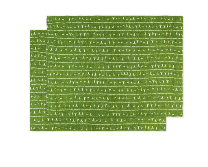 Set de table lin (par 2) encadré 35x50 - Motif ARRASTA PÉ couleur vert ABACATE Sets de table Sabia Brasilian Design