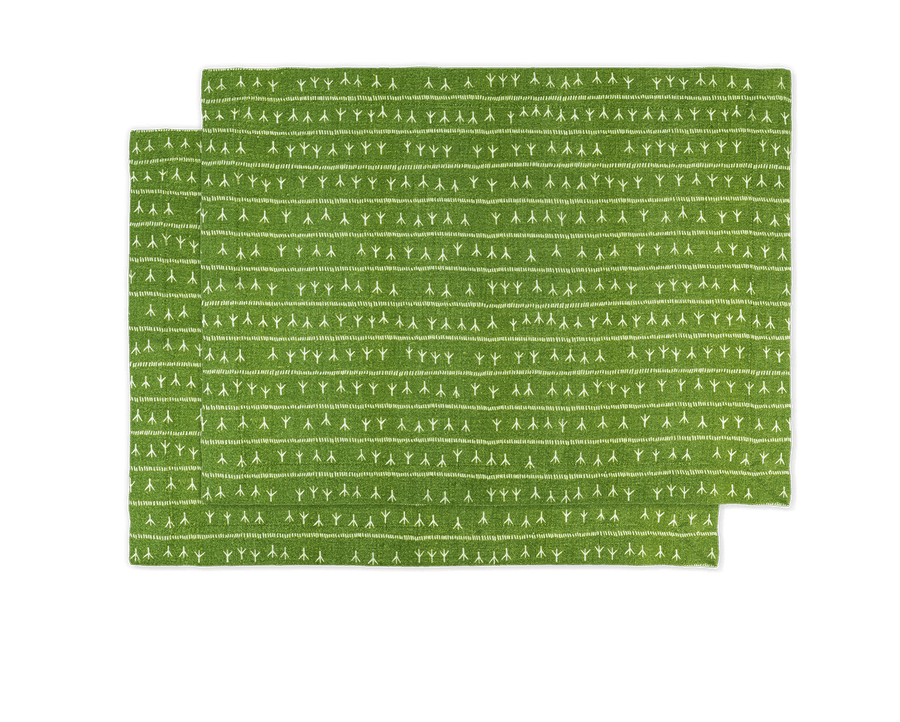Set de table lin (par 2) encadré 35x50 - Motif ARRASTA PÉ couleur vert ABACATE Sets de table Sabia Brasilian Design