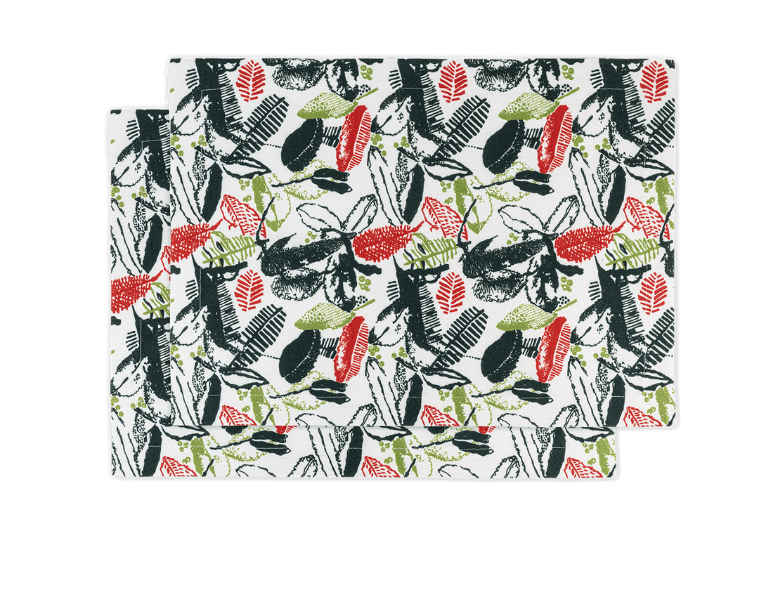 Set de table lin (par 2) encadré 35x50 - Motif RECANTO Sets de table Sabia Brasilian Design