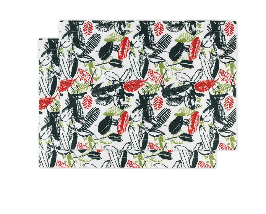 Set de table lin (par 2) encadré 35x50 - Motif RECANTO Sets de table Sabia Brasilian Design