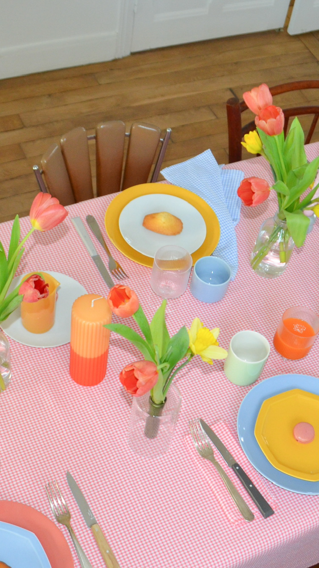 Nappe vichy corail - Corail