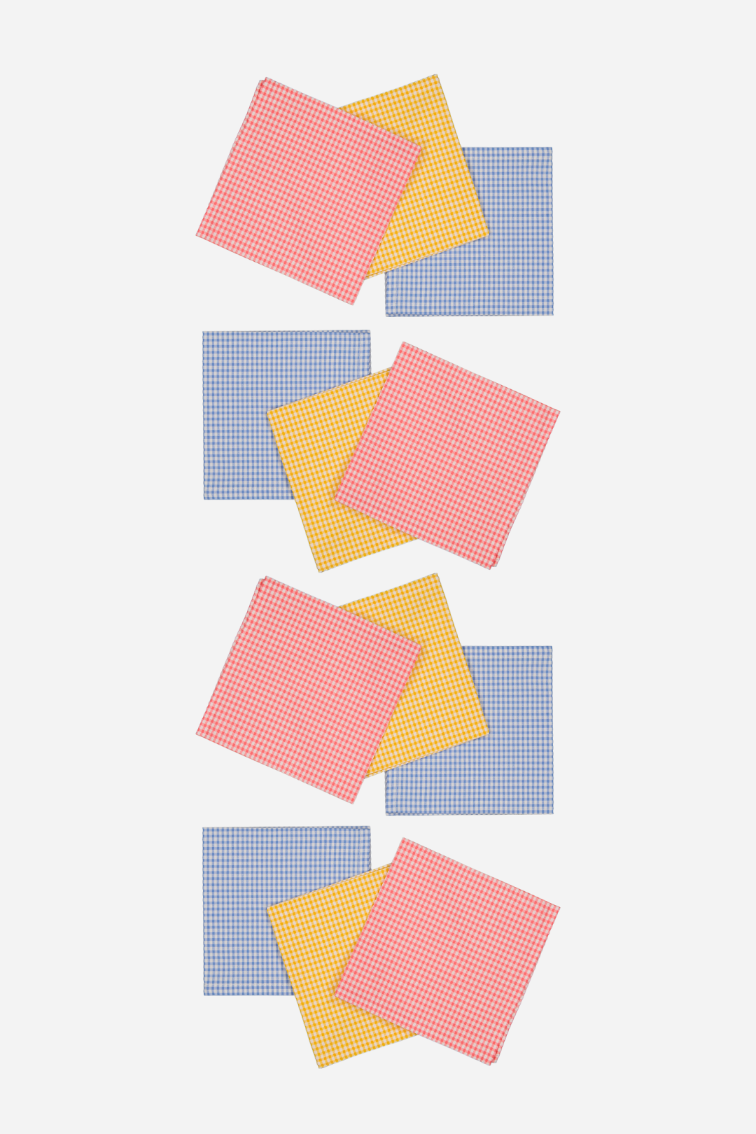 Set of 12 mixed color gingham napkins 