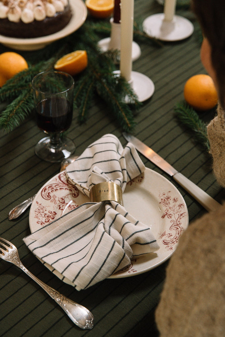 Ecru Slub Cotton Striped Napkins (set of 2)