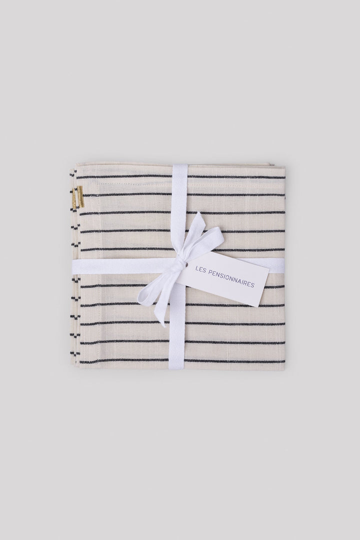 Ecru Slub Cotton Striped Napkins (set of 2)