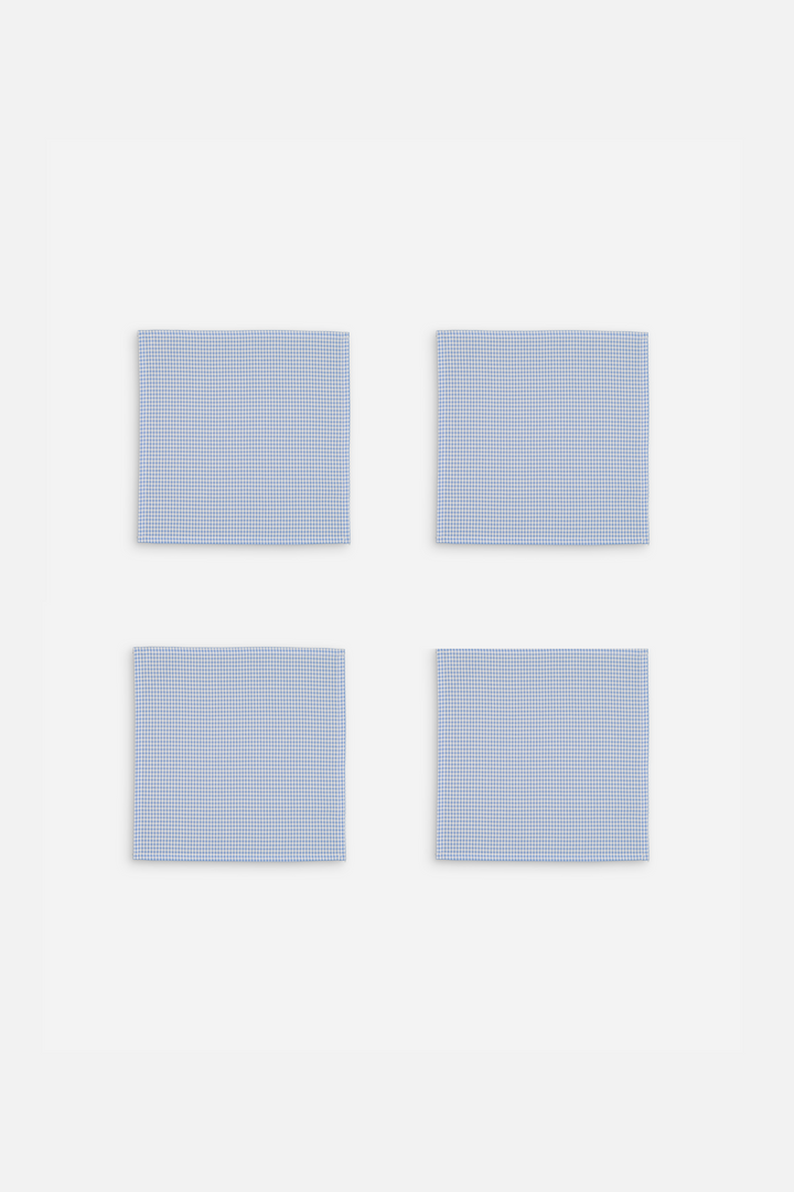 Lot de 4 serviettes de table petit vichy bleu ciel