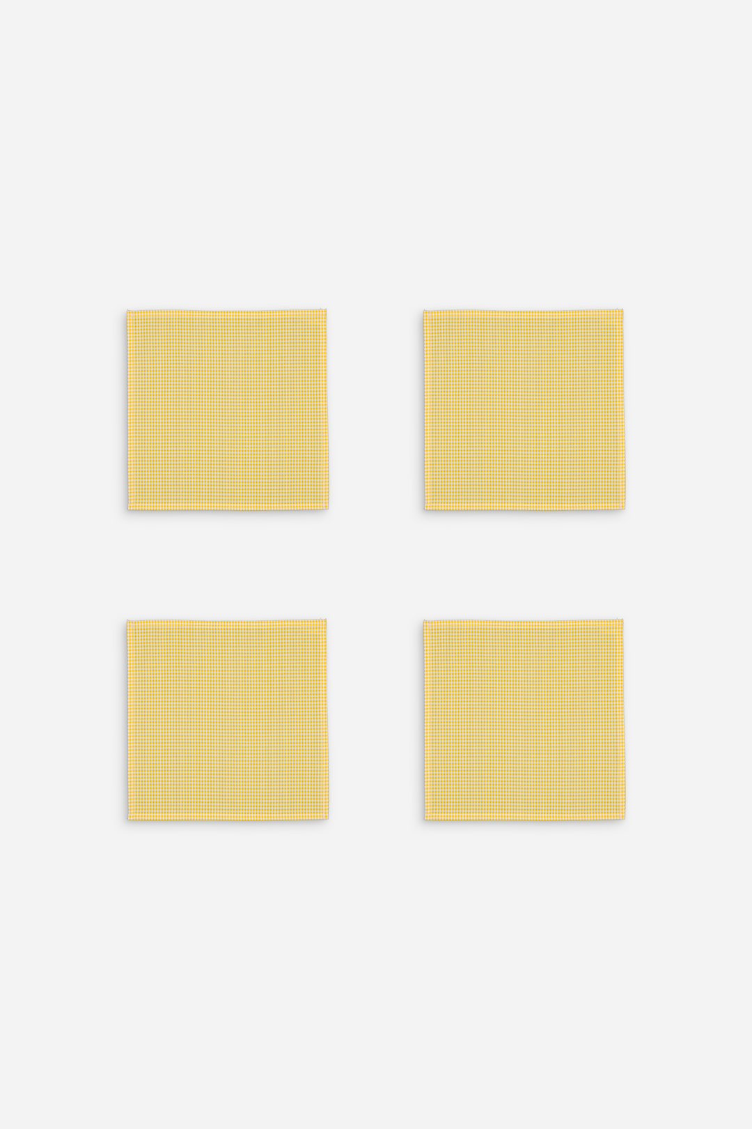 Set of 4 small yellow gingham napkins