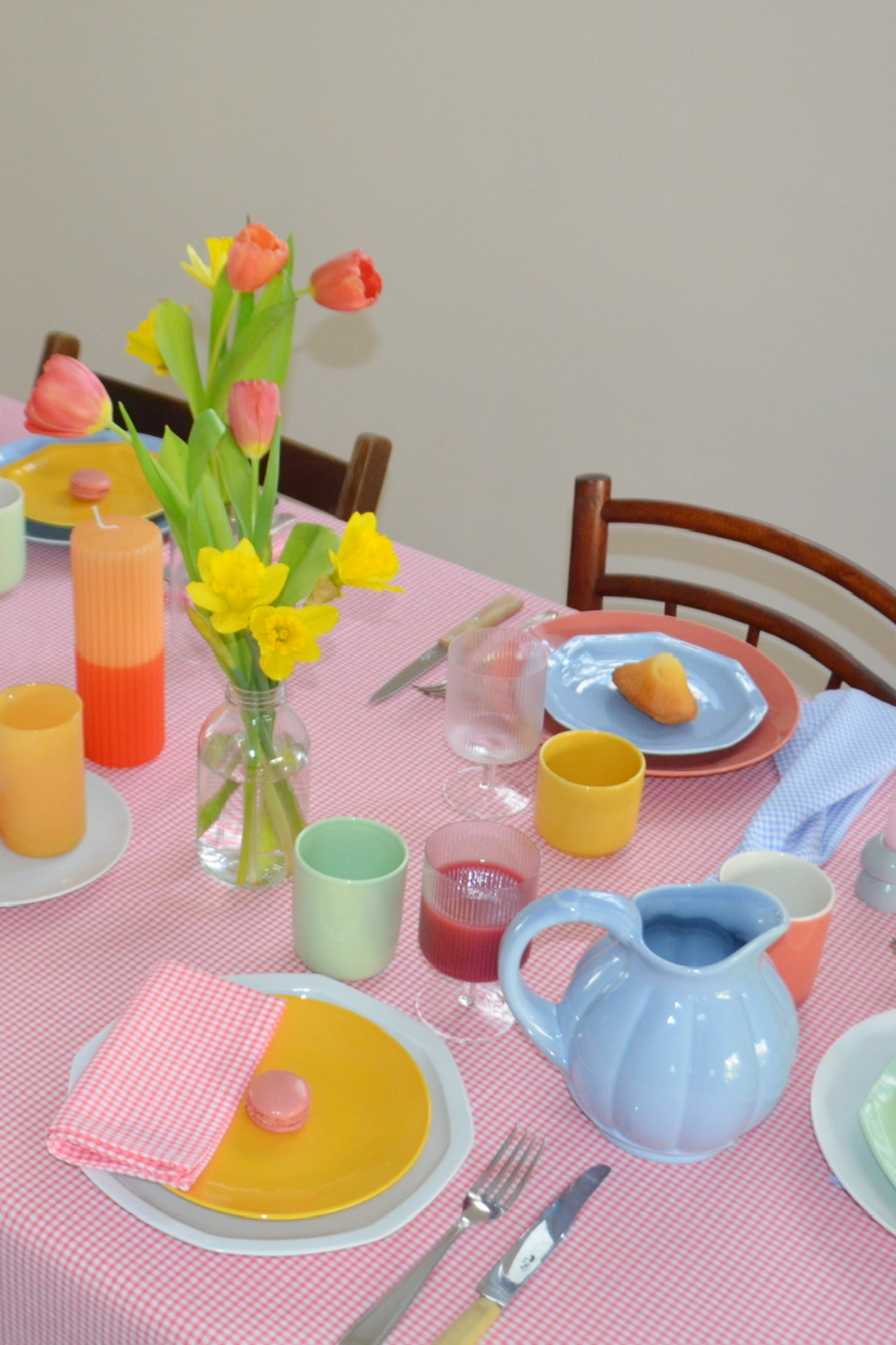 Nappe vichy corail - Corail