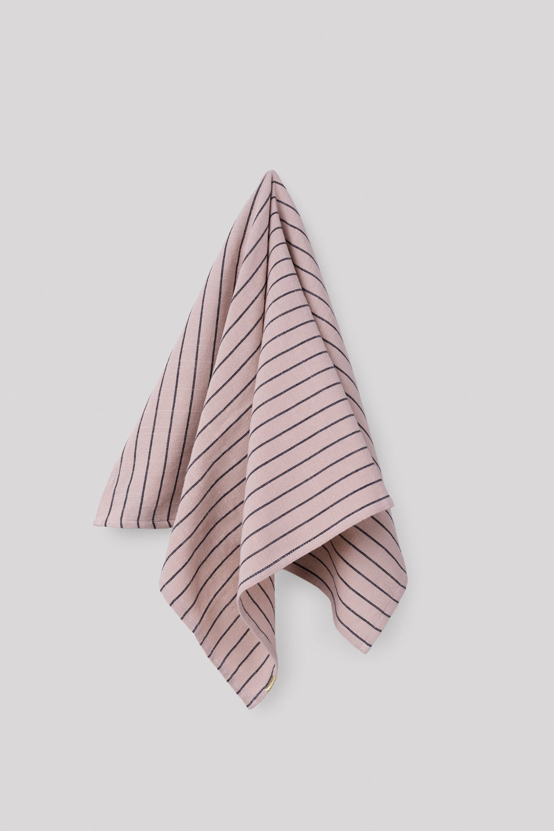 Delicate Pink Striped Slub Cotton Tea Towel