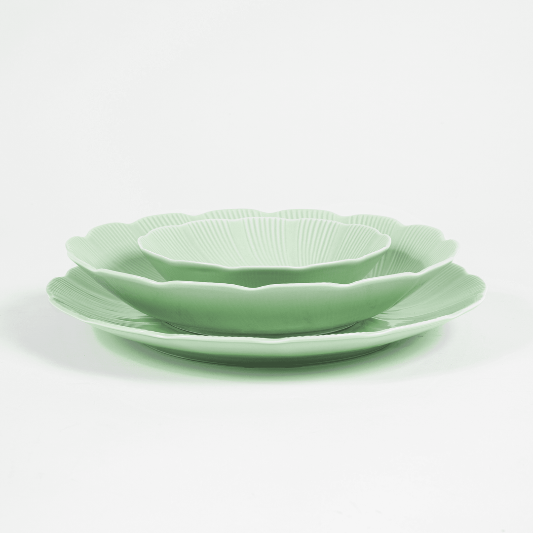 L'assiette creuse en porcelaine Tahiti - Verte Assiettes creuses Ogre la Fabrique