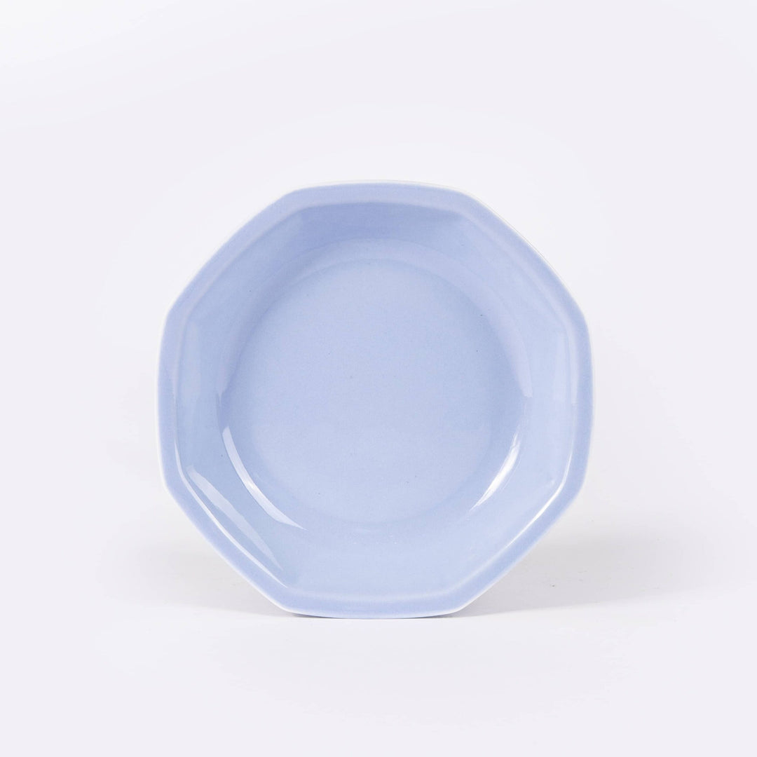 L'assiette creuse en porcelaine octogonale - Bleu pastel Assiettes creuses Ogre la Fabrique