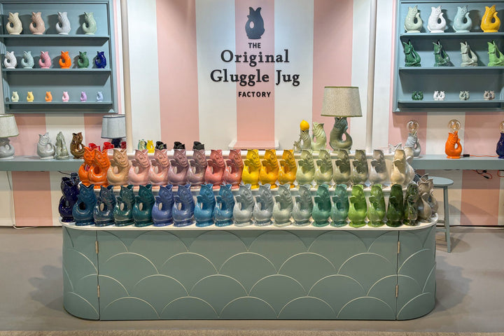 Authentic GlouGlou Fish Carafe | Gluggle Jug | Iridescent Pistachio Green