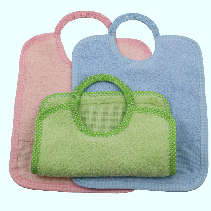 Lot de 2 bavoirs elastique avec toile aïda MAIDA Bavoirs Linandelle
