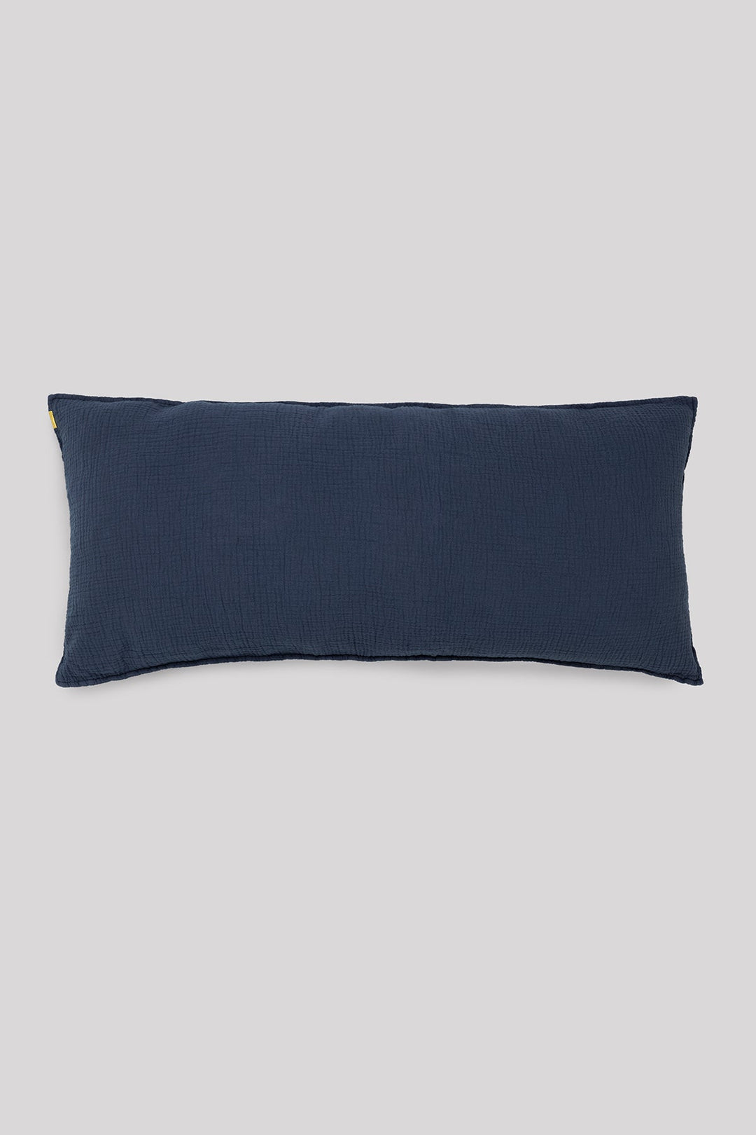 Large removable cushion in storm blue double cotton gauze 45x90cm