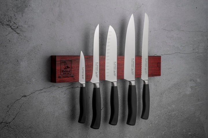 Set de couteaux Eterno, 6 pièces, manches noirs, forgé, avec barre magnétique Couteaux de cuisine Solingen Germany