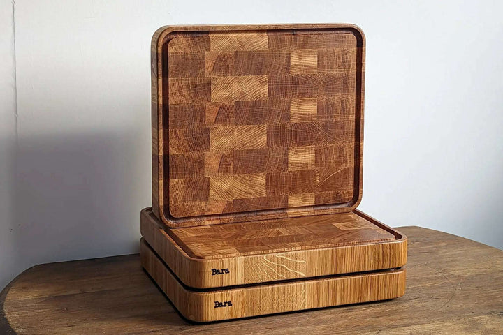 Billot de cuisine artisanal en bois de bout – BARA en chêne français massif