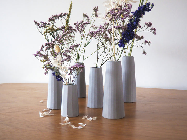 Vases en béton trio - Facette Vases Gone's