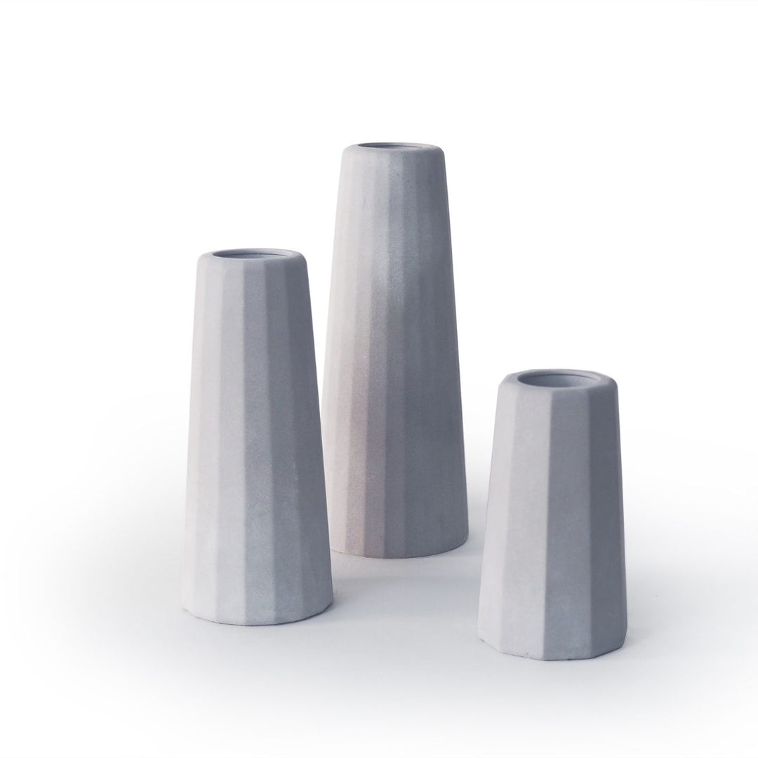 Vases en béton trio - Facette Vases Gone's