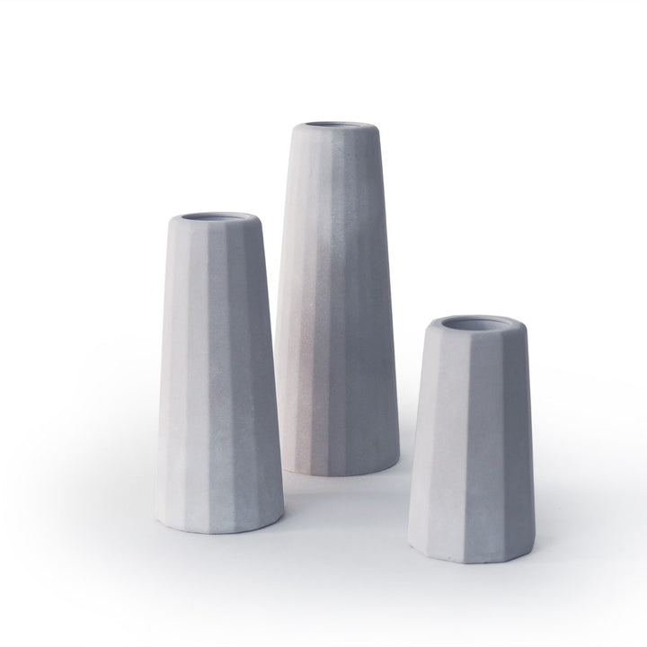 Vases en béton trio - Facette Vases Gone's