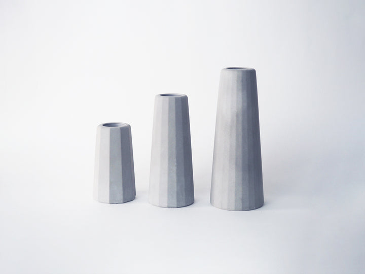 Vases en béton trio - Facette Vases Gone's