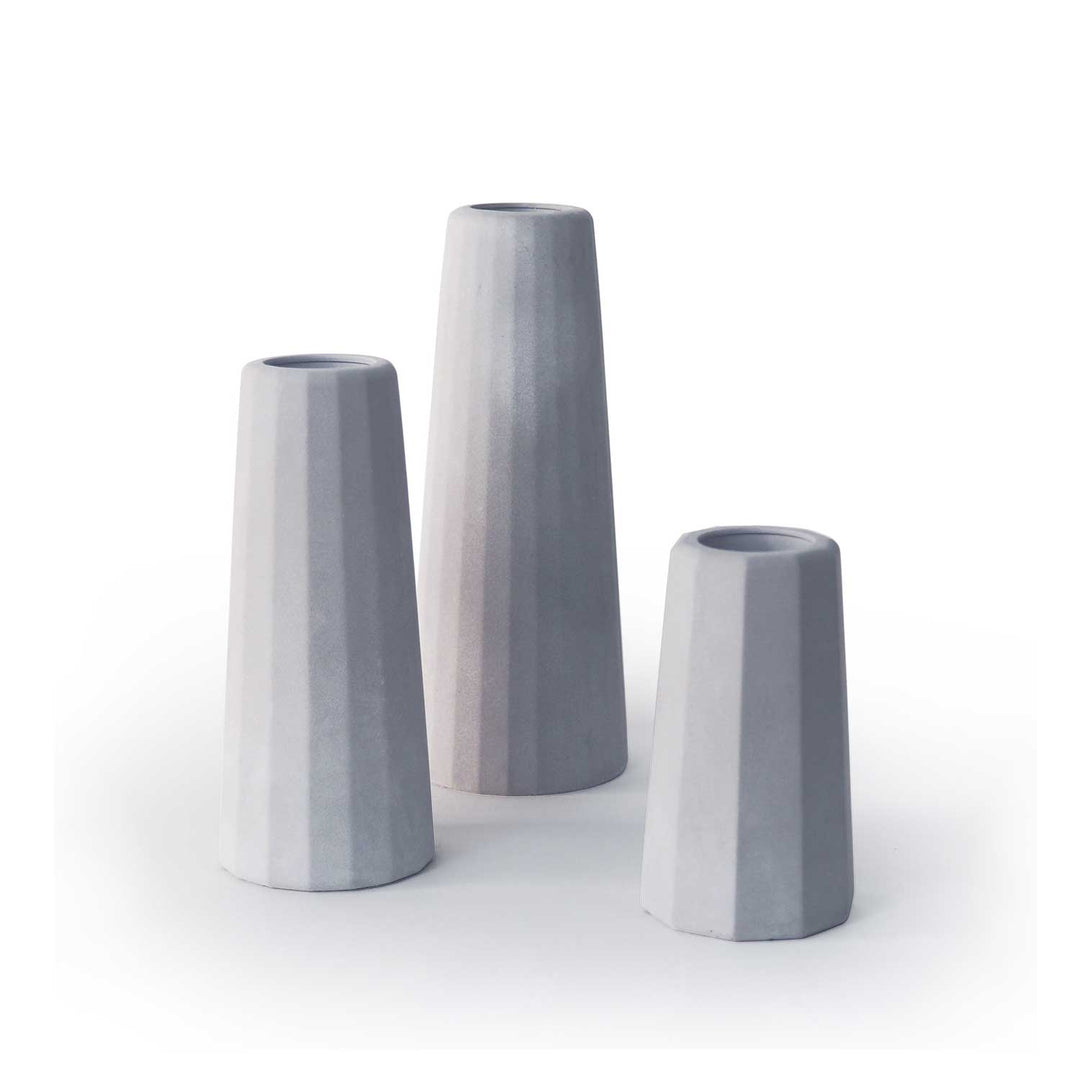 Vases en béton trio - Facette Vases Gone's