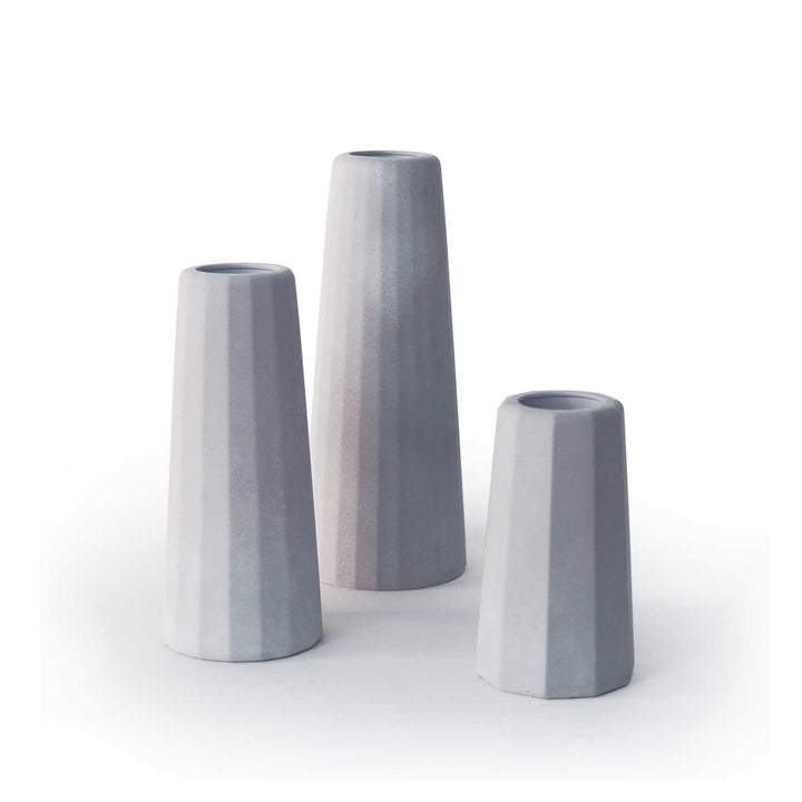 Vases en béton trio - Facette Vases Gone's