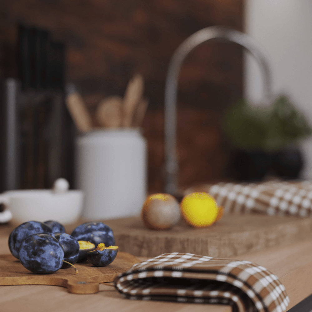 Lot de serviettes de table carreaux vichy normand marron NELLY Serviettes de table Linandelle