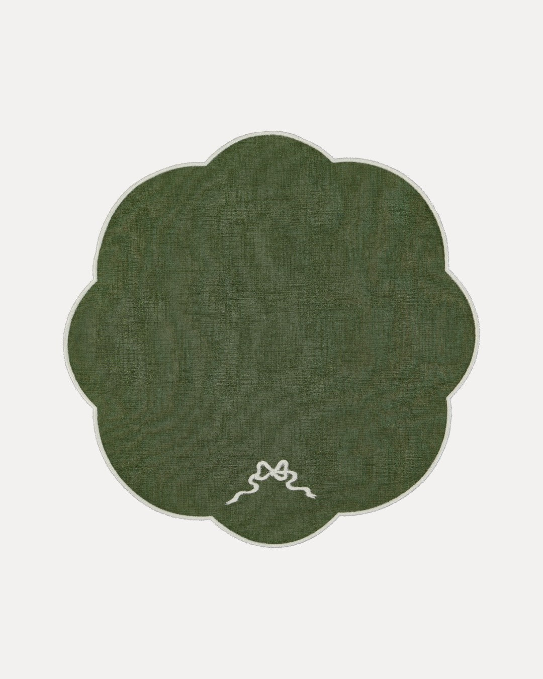Placemat Bow, Green and white