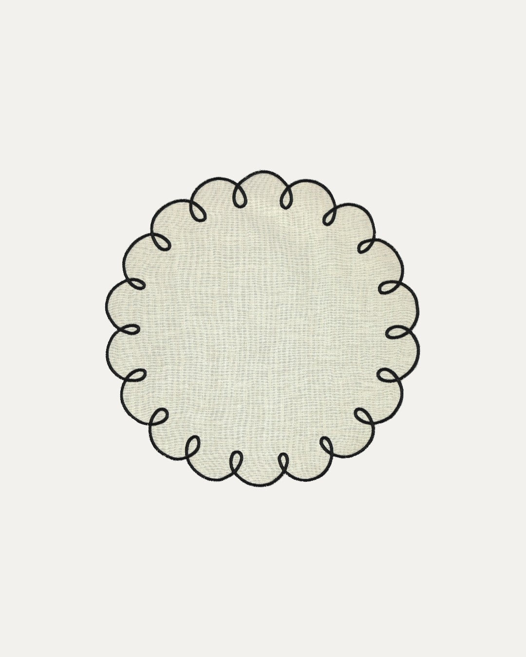 Set de table Lisboa, Beige et feston noir