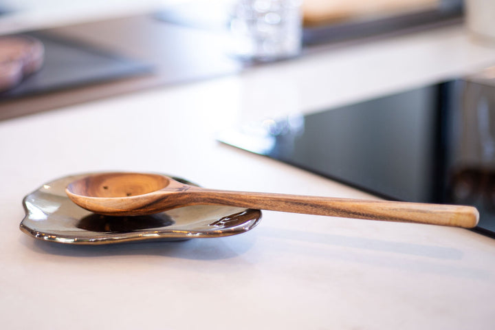 Petite assiette / repose-cuillère - 1 pièce - Platine