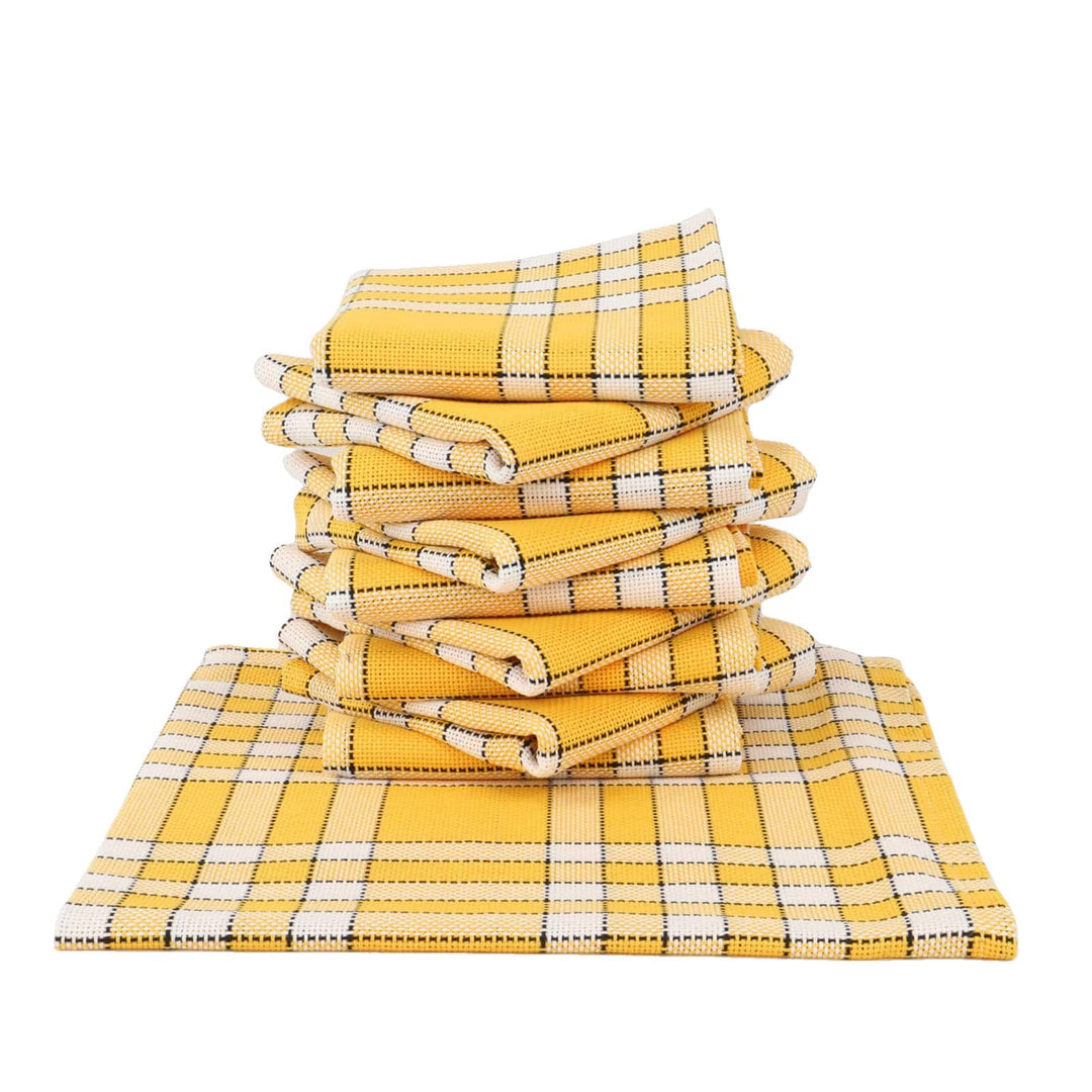 Lot de serviettes de table carreaux vichy normand jaune NELLY Serviettes de table Linandelle