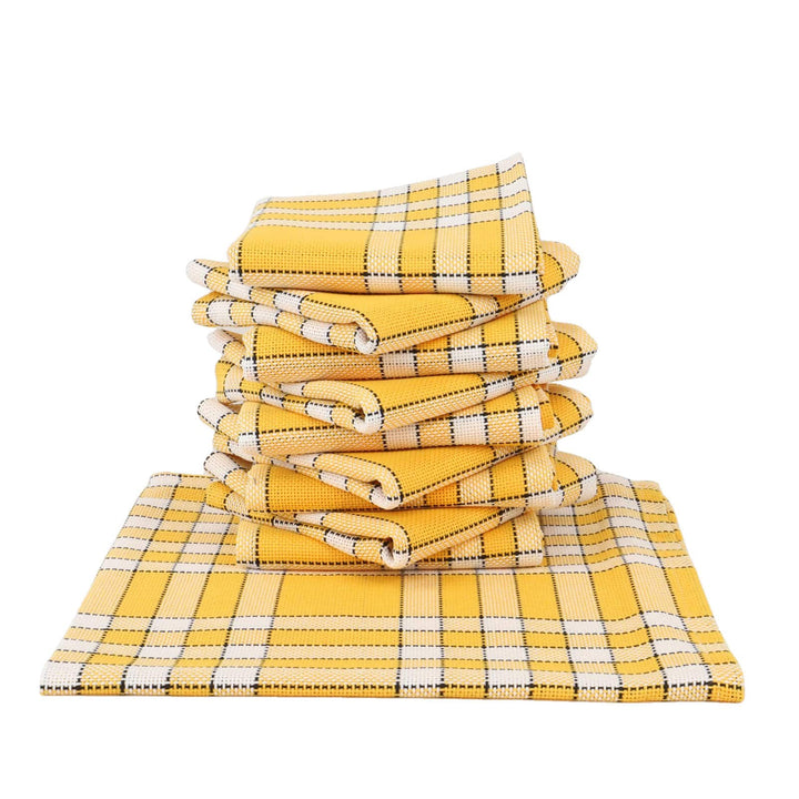 Lot de serviettes de table carreaux vichy normand jaune NELLY Serviettes de table Linandelle