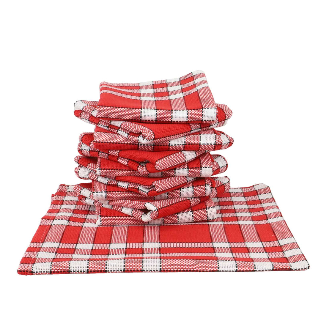 Lot de serviettes de table carreaux vichy normand rouge NELLY Serviettes de table Linandelle
