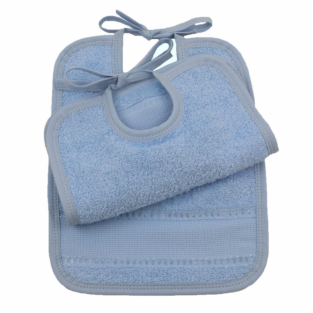 Lot de 2 bavoirs à liens avec toile aïda BAIDA Bavoirs Linandelle