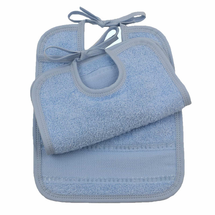 Lot de 2 bavoirs à liens avec toile aïda BAIDA Bavoirs Linandelle