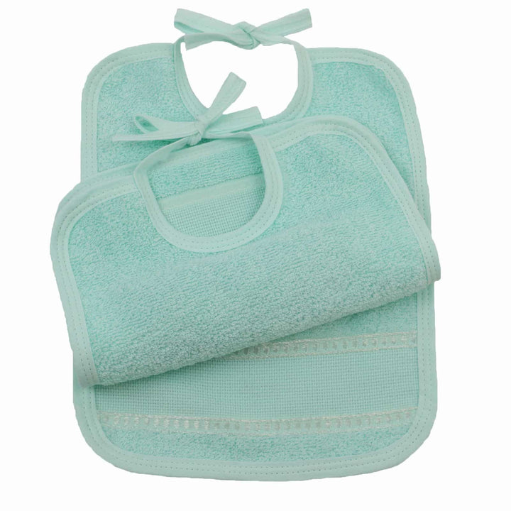 Lot de 2 bavoirs à liens avec toile aïda BAIDA Bavoirs Linandelle