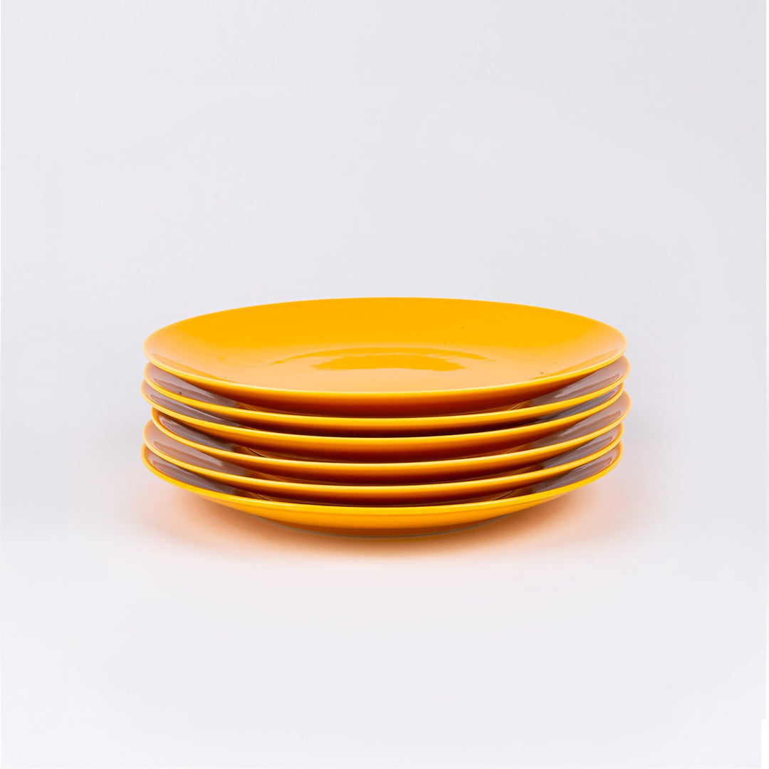 L'assiette à dessert en porcelaine ronde - Jaune moutarde Assiettes à dessert Ogre la Fabrique