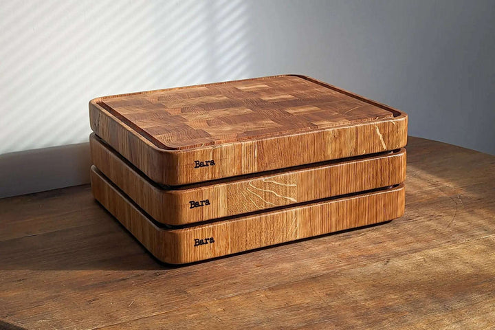 Billot de cuisine artisanal en bois de bout – BARA en chêne français massif