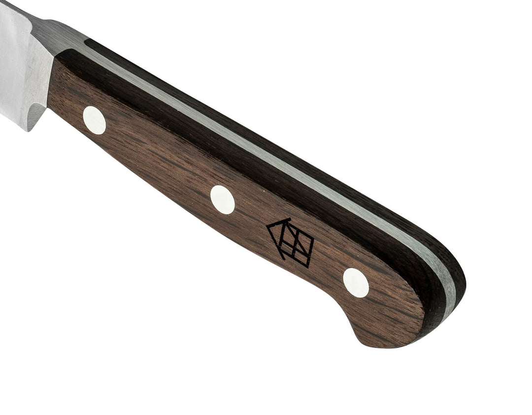 FACHWERK Couteau Santoku Vitruv, Lame 18cm, tranchant alvéolé, manche bois chêne fumé Couteaux de chef Solingen Germany