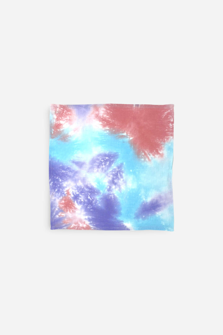 Lot de 4 serviettes de table tie and dye mauve et bleu - Prune