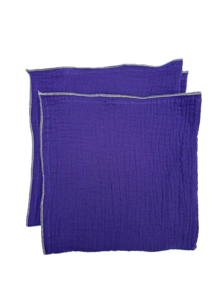 Coffret 4 Serviettes de Table – Gaze de Coton – violet – 40x40 cm