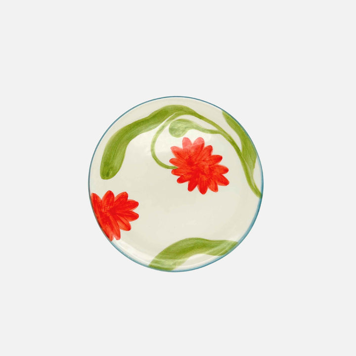 Petite assiette à fleurs rouges (Set de 2)
