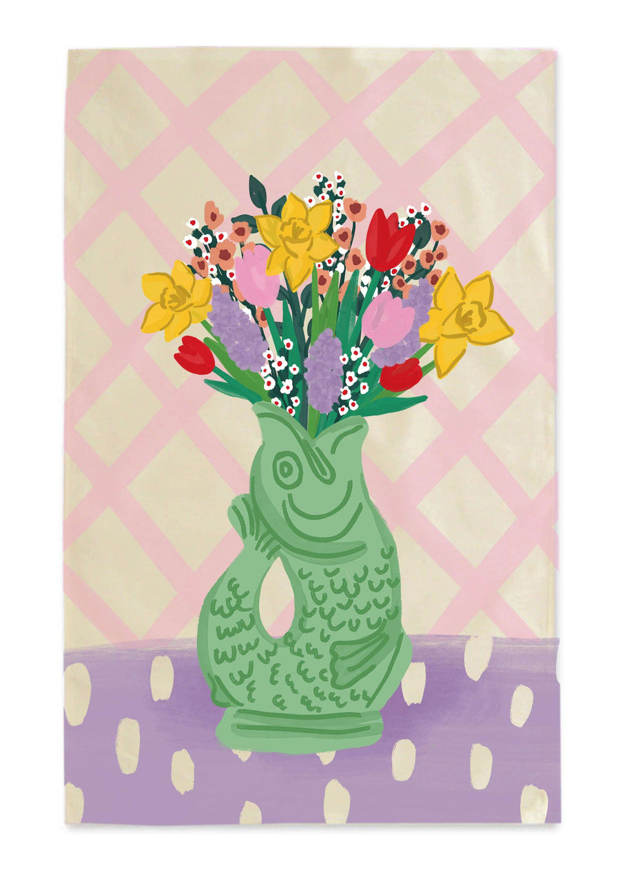 Torchon | Gluggle Jug vert fleuri