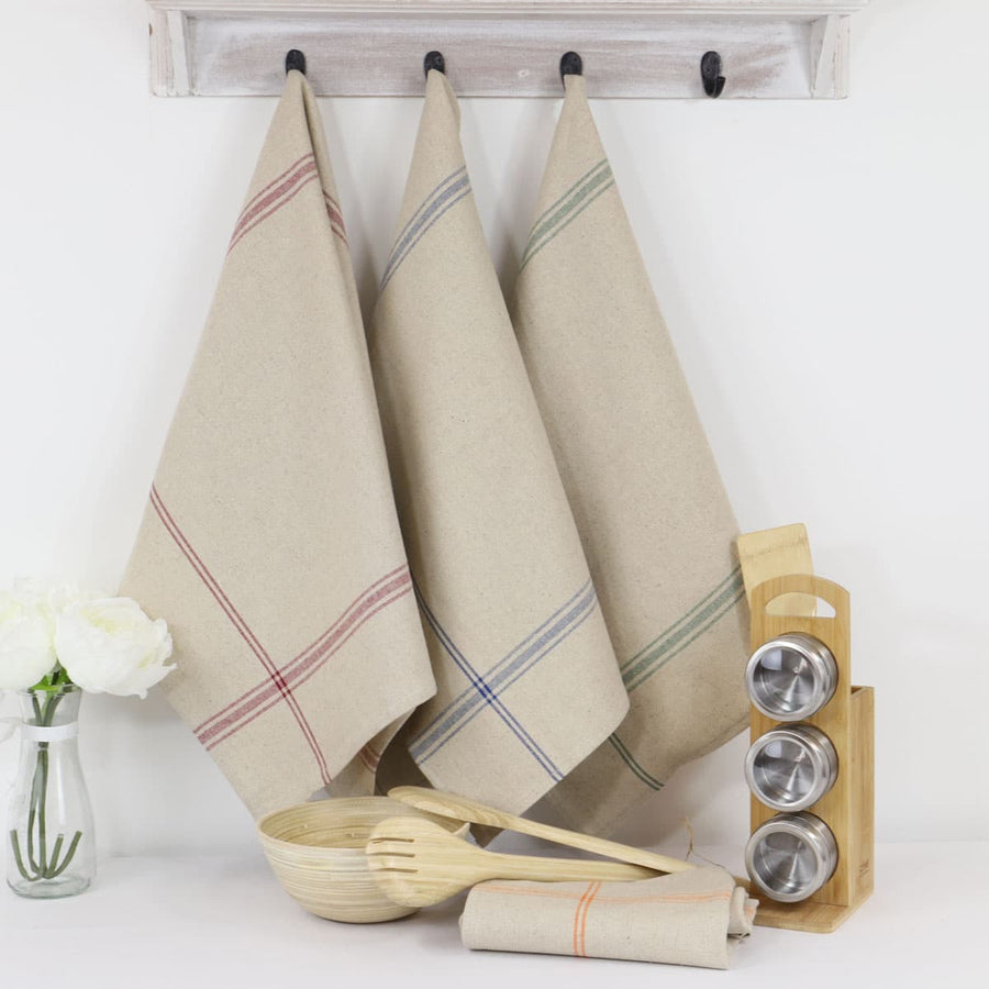 Lot de 6 torchons de cuisine pur Lin NORMANDIE Torchons Linandelle