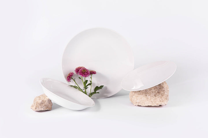 L'assiette creuse ronde en porcelaine de Limoges - Blanche Assiettes creuses Ogre la Fabrique