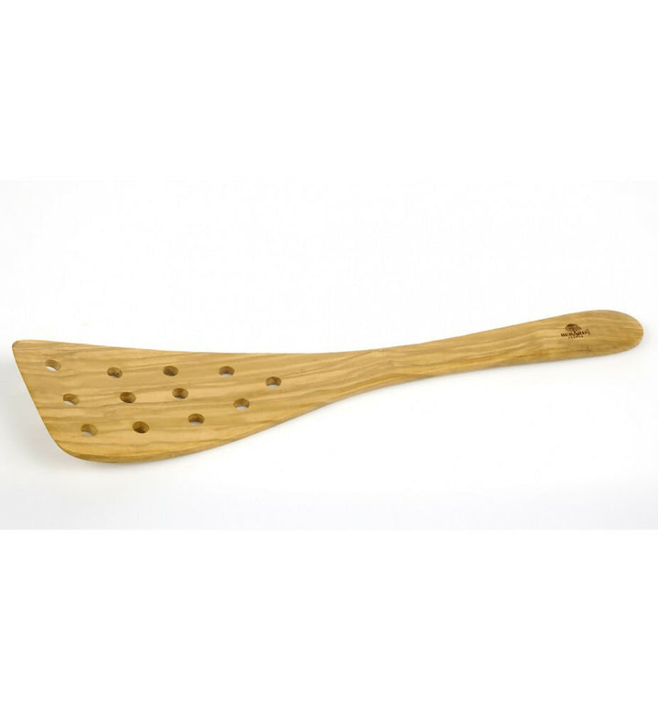 Spatule large galbée 12 trous en olivier verni Spatules Bérard France