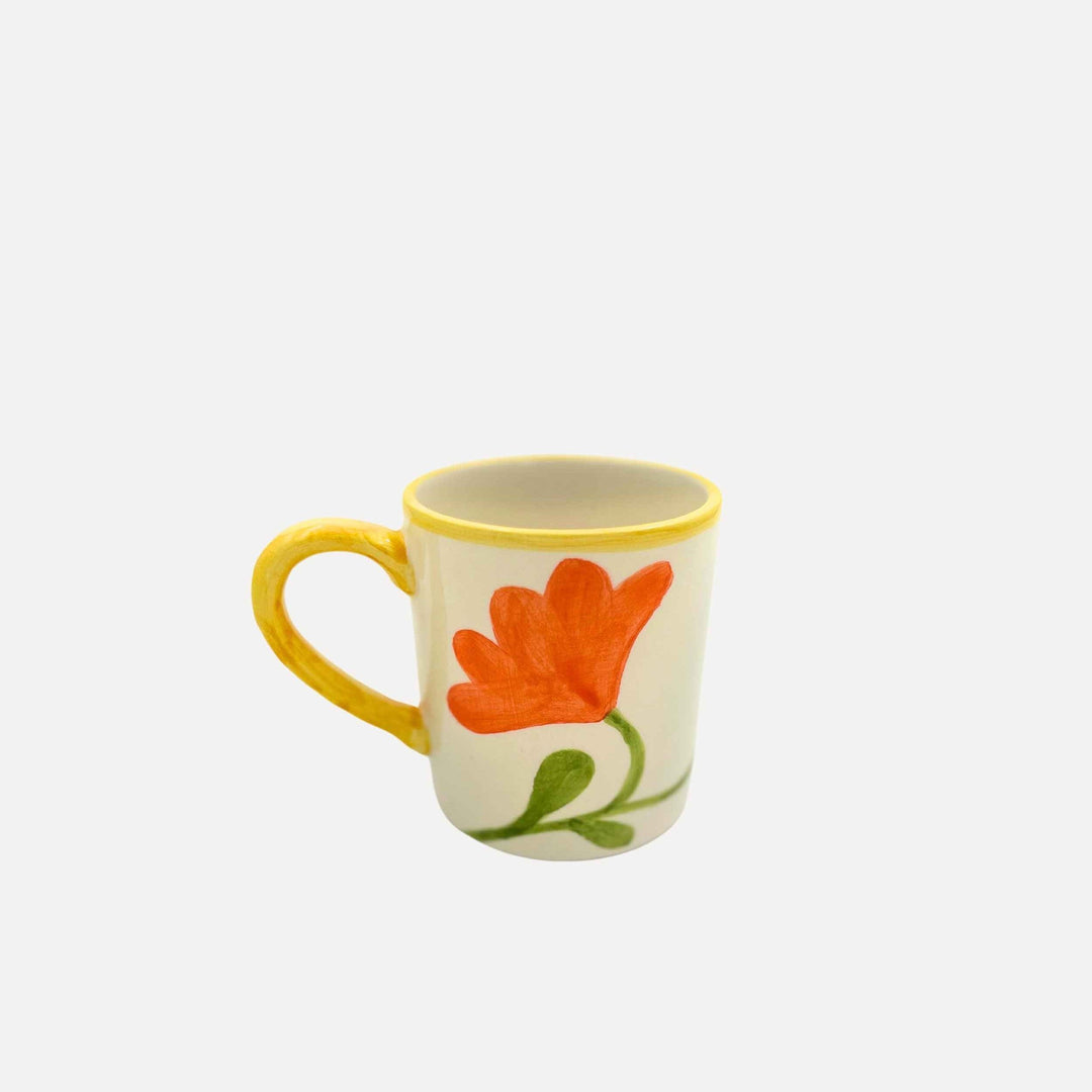 Mug fleuri jaune soleil (Set de 2)