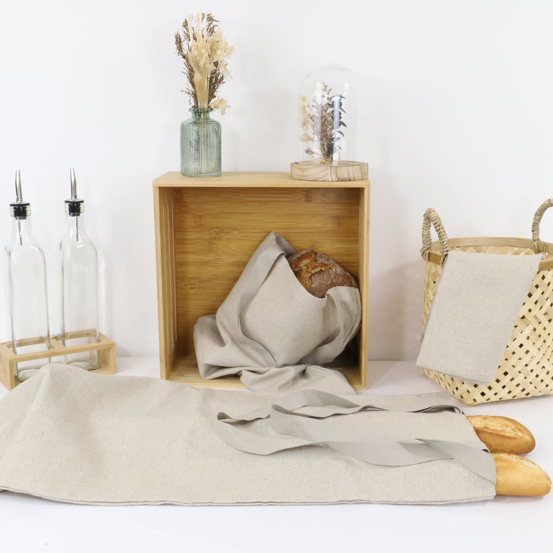 Sac à pain et baguette 100% lin LINELLE - Made in France Sacs de conservation en tissus Linandelle