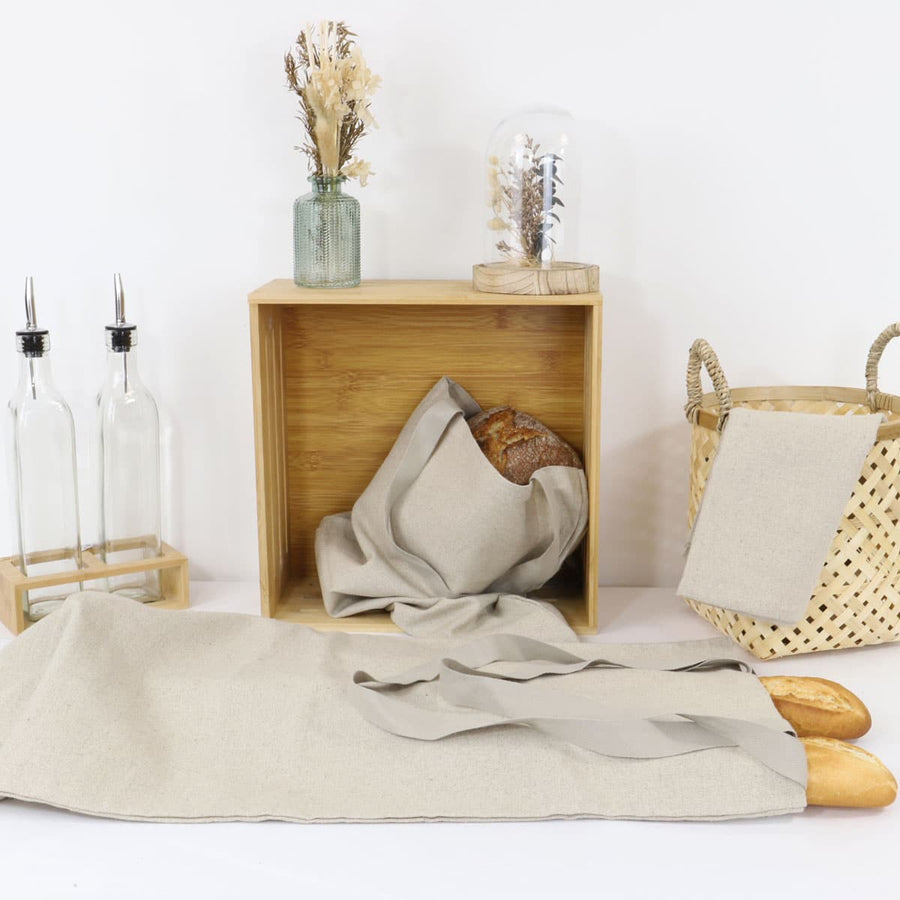 Sac à pain et baguette 100% lin LINELLE - Made in France Sacs de conservation en tissus Linandelle